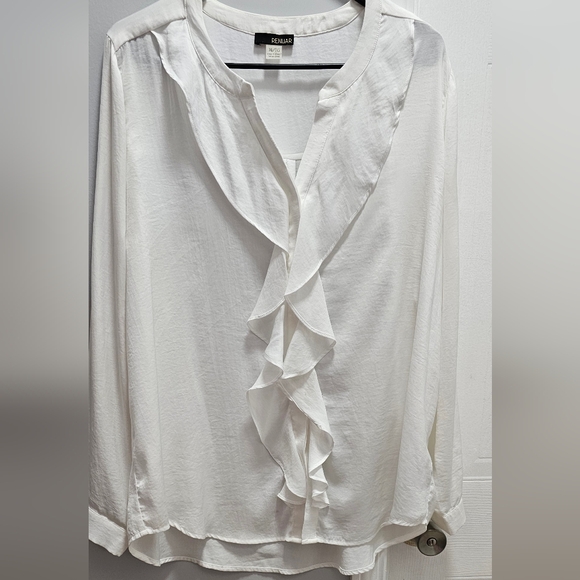 Renuar Off White Ruffle Front Blouse - Picture 1 of 6